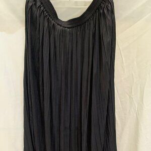 VINCE CAMUTO black matte satin pleated elastic waist skirt (M/L)
